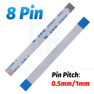 5cm- 30cm Länge FPC FFC Flachbandkabel Flat Kabel 8 Pin, 0.5/1mm Pitch, Typ A, B