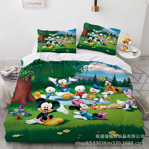 Juego de cama MickeY Minnie 2/3 piezas edredón funda nórdica dormitorio doble individual king regalo - Imagen 6 de 43