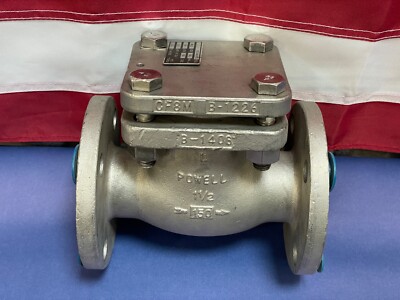 Powell 1-1/2'' Fig 2342 Swing Check Valve 316 Stainless Steel #150 Flange API 603