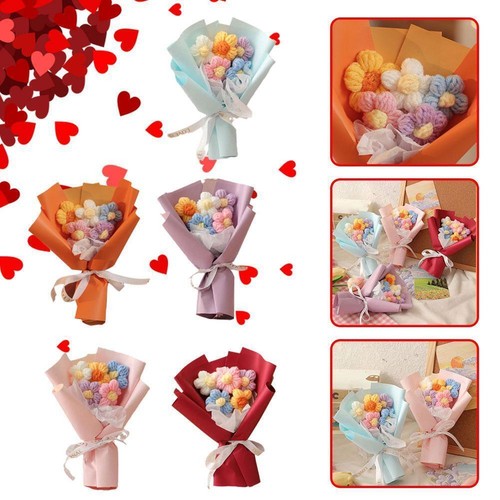 Korean Style Knitting Crochet Flower Bouquet Gift For Teacher r Mothe V1C0 - Picture 8 of 25