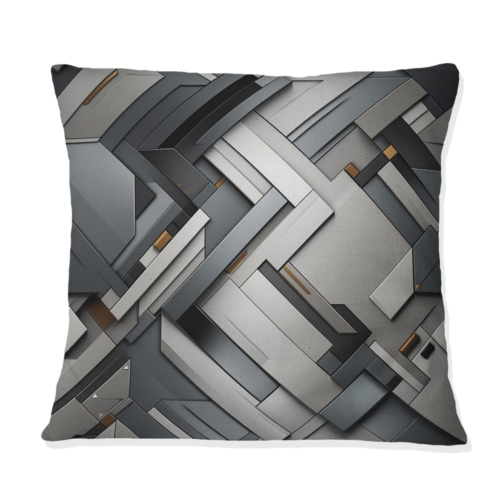 Designart "Grey Concrete Symmetry Geometric I" Geometric