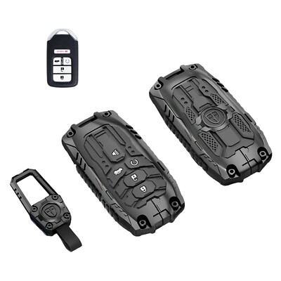Heavy Zinc Alloy Key fob Case Cover with Keychain Compatible with Honda Accor...