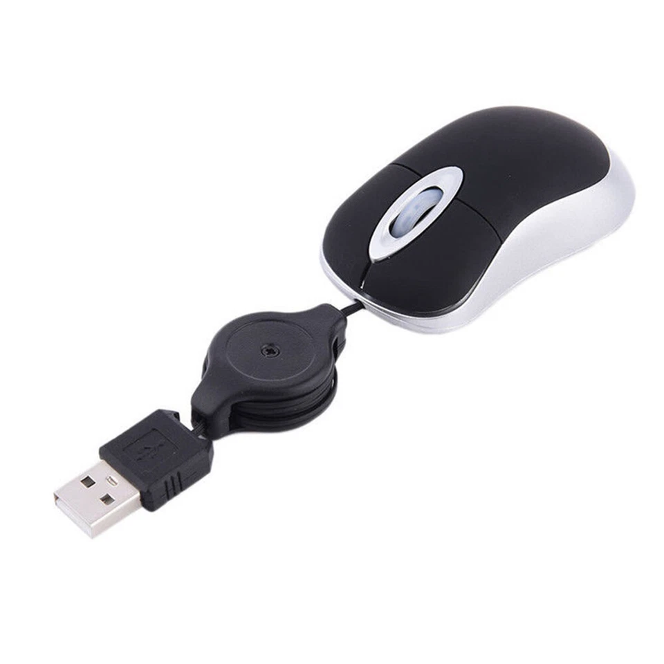 Optical Mini Retractable Mouse Portable Mini USB Wired Mouse Ergonomics Mice - Image 4 of 4