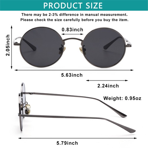 Circle Glasses Round Sunglasses Vintage Sunglasses Steampunk Sunglasses - Picture 4 of 22