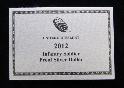 2012 US Mint Infantry Soldier Commemorative Proof Silver Dollar w/ OGP & COA - Picture 5 of 6