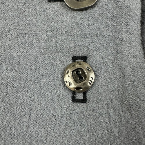 Icelandic Design Womens 100% Boiled Wool Longline Coat sz XL Grey Artsy Buttons - Picture 8 of 17
