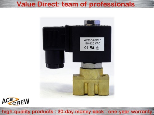 Solenoid Valve Normally closed VITON 3/8 inch 110-120VAC - NPT - Gas Water Air - Picture 3 of 12