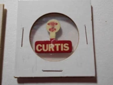 1" Curtis unknown location and office litho tab pinback button