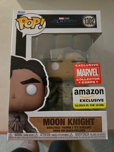 Funko Pop! Caballero Luna #1302 GITD Marvel Collector Corps Exclusivo + Protector