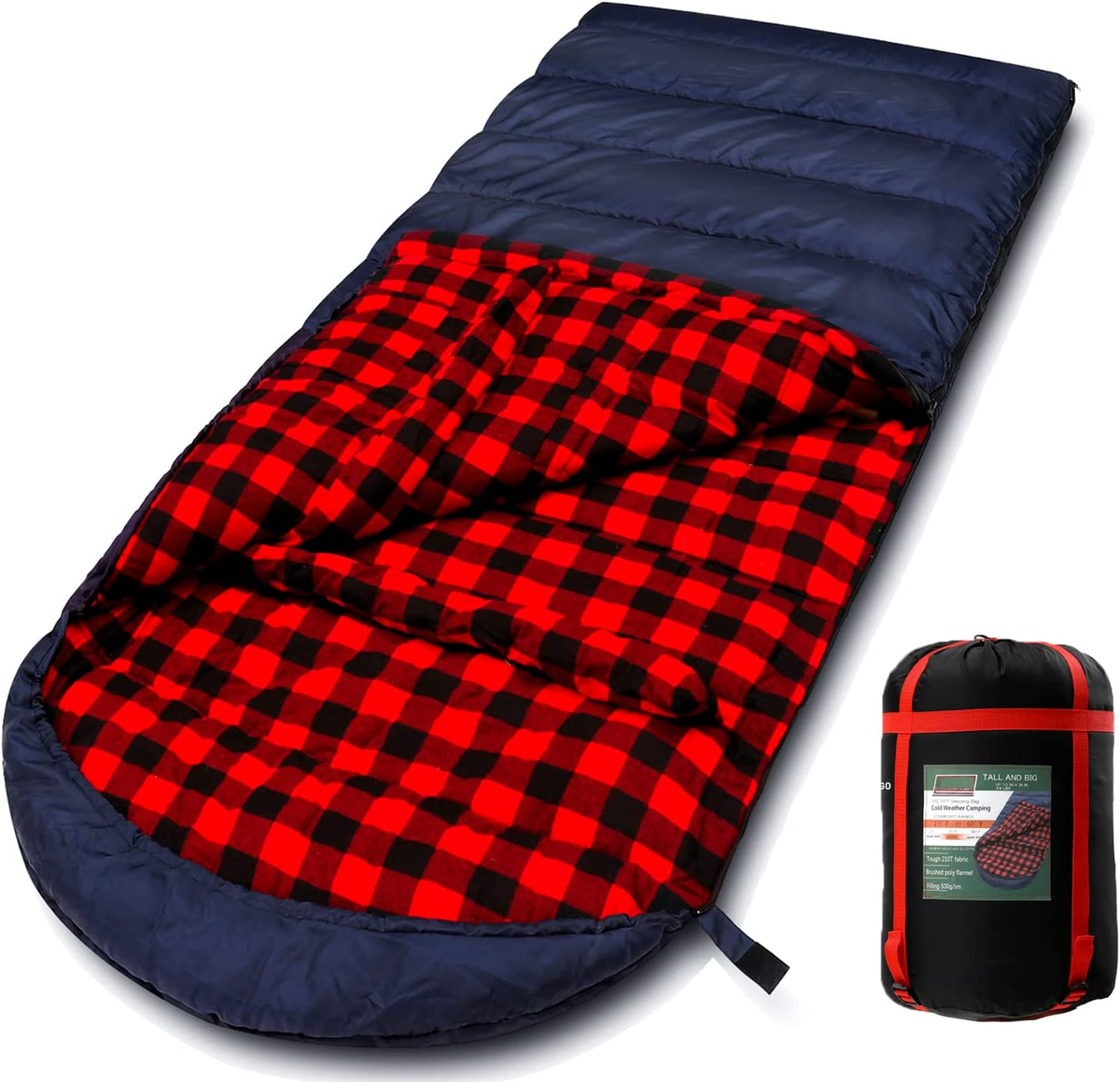 Degree Camping Sleeping Bag Cotton Flannel Liner Ultra Soft