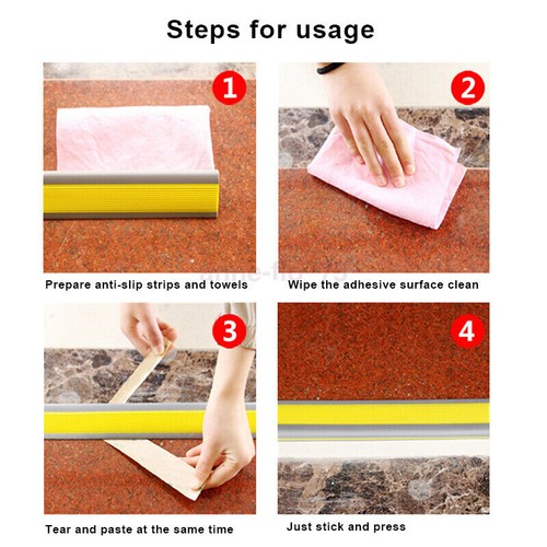 AU Pvc Rubber Stair Edge Protection Adhesive Safety Strips Non-slip Protectors - Picture 10 of 33