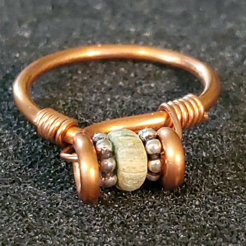 Roman glass ring copper paleo style size 11 Reincarnation relic ancient artifact - Picture 4 of 7