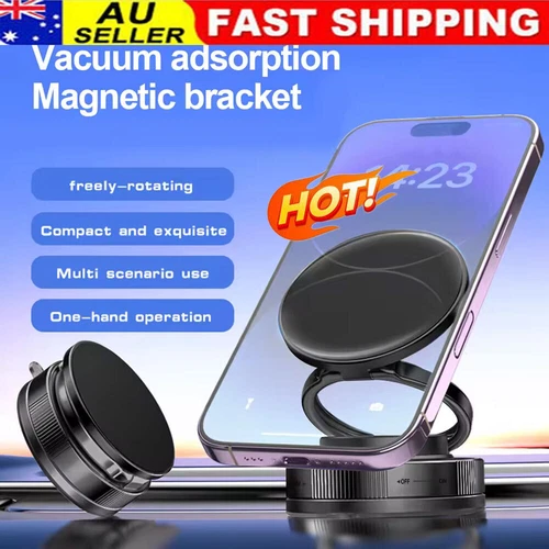 360 Vacuum Strong Magnetic Phone Holder Suction Cup Car Stand Foldable Car Mount - Picture 3 of 20