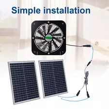 1200CFM Solar Powered Attic Ventilator Gable Roof Vent Fan w/30W Foldable Panel