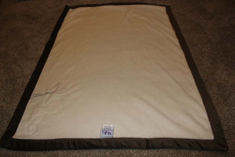 Nojo Cream Ivory Brown Monkey Baby Blanket Infant Boys Soft Fleece Lovey RARE - Image 4 of 4