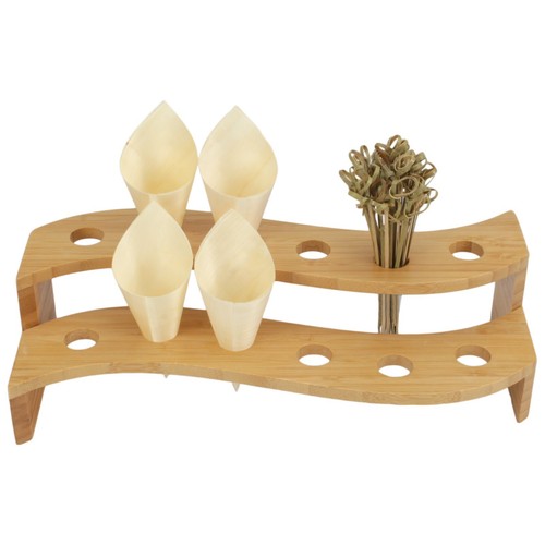 Soporte Tamaki con conos y pinchos de madera para exhibición de cono de bambú natural - Imagen 33 de 44