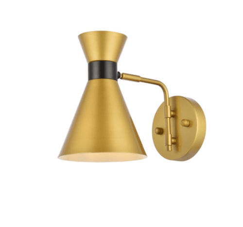 Elegant Lighting LD2353 / LD2353BR Black / Brass Halycon 8" Tall Wall Sconce - Picture 7 of 7