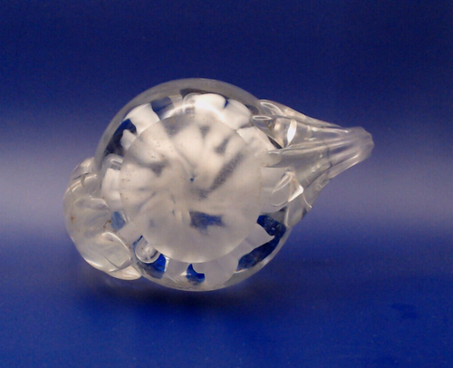 Joe St. Claire Glass Pumpkin Teapot Paperweight. Trumpet Flowers and Bubbles - Picture 3 of 4