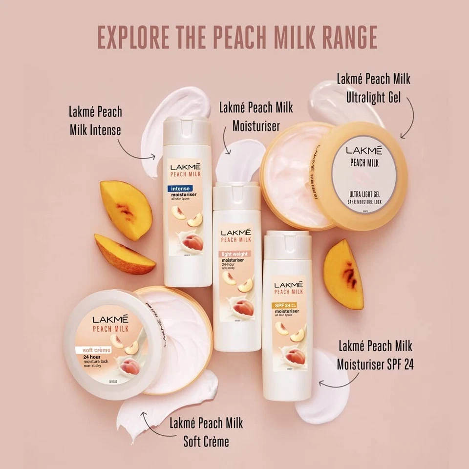 Lakme Peach Milk Face Moisturizer SPF 24 PA++ 120 ml Daily Light Sunscreen Lotin - Image 2 of 4