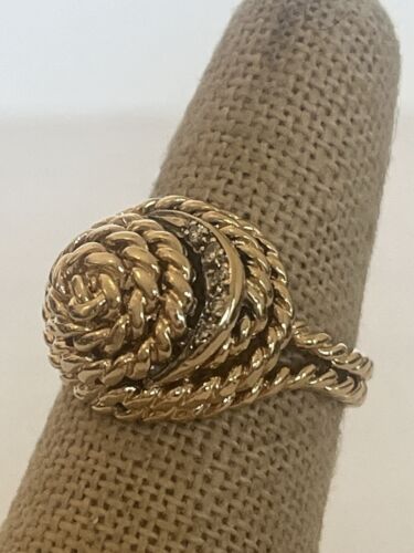 14k Yellow Gold .05ct Diamond Rope Style Ring MCM 4.9g - Bild 10 von 16