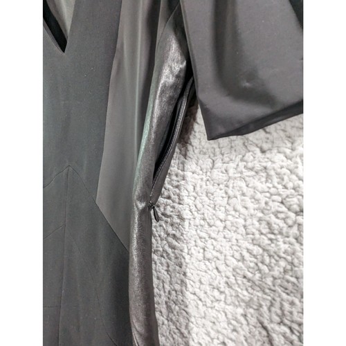 Rag & Bone Dress Womens Size 2 Black Short Sleeve Mini V-Neck Lamb Leather - Picture 3 of 6