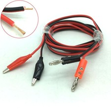 Alligator Clip to 4mm Banana male Plug Copper 18AWG Test Lead Cable 3 FEET/100CM