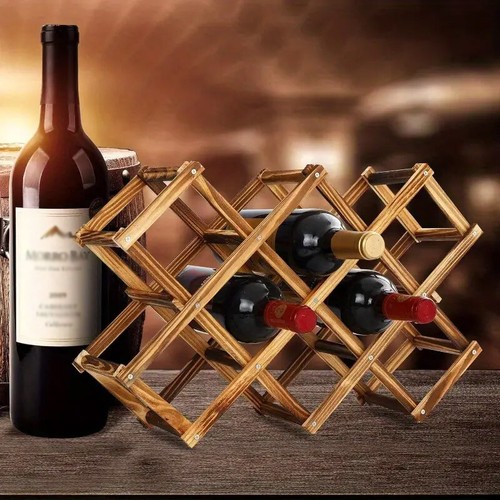 Wooden Wine Rack Display Shelf Stand for Home Bar Storage Wine Bottle Holder - Picture 4 of 14