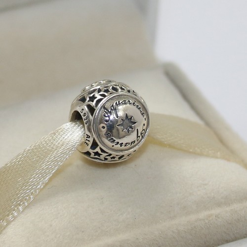 New Authentic Pandora Charm 12 Sign Horoscope Zodiac Birthday W Tag & Suede Pouc - Picture 6 of 35