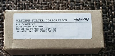 Oil filter element WESTERN FILTER CORPORATION -  FAA-PMA  P/N: 3034508 WFC