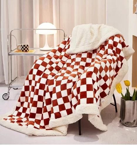 NUEVO manta mullida a cuadros doble cara mullida manta polar 100 150/200 230 - Imagen 32 de 36