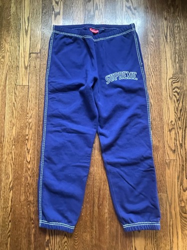 Supreme Big Stitch Sweatpant Navy FW20 Large Streetwear Y2K
