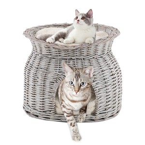 dog cave dog basket Wicker pet bed cat basket with cushions dog bed pet furniture cat cave