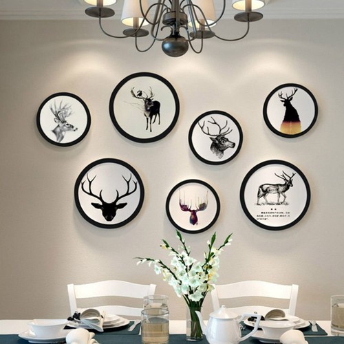 Wall Mounted Round Picture Frames Wooden Round Photo Frame - Picture 4 of 11