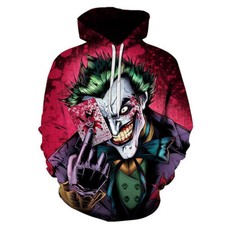 The Joker Horror Clown With Card Let Put A Smile On That Face Hoodie 3D Printed