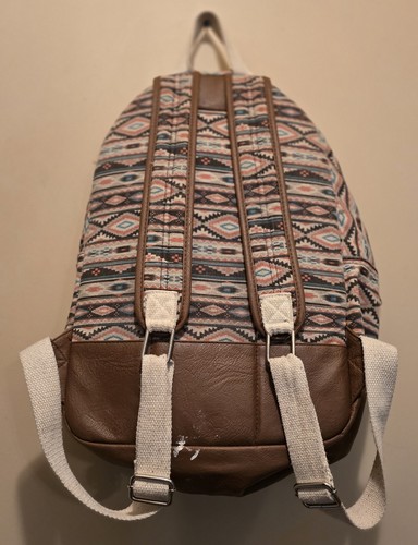 Houston Tribal Color Backpack; Fabric & Vinyl; Adjustable Straps; 2 Zip Pockets - Picture 2 of 6