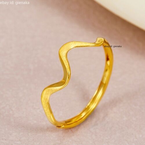 Pure 999 24K Yellow Gold Men Women Adjustable Band Open Rings 1.36-1.5g平安 - Picture 3 of 3