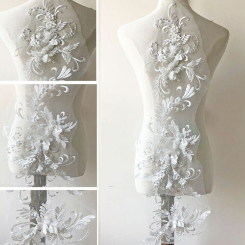 Lace DIY Dance Wedding Sew Bridal Embroidery Trim Lace Applique Decor Motif - Picture 14 of 22