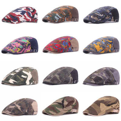 Men Classic Camouflage Beret Hat 