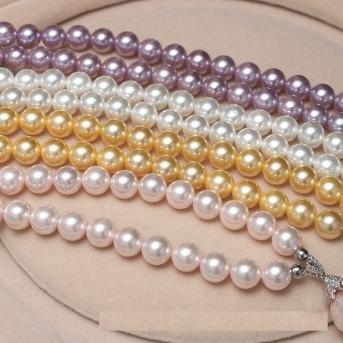 Women Shell beaded Necklace Pendant 8-10mm Earrings Bracelet Jewelry Statement - Picture 15 of 23