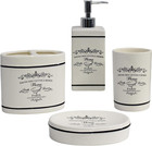 4 Piece Bathroom Accessories Set - Heavy Duty Ceramic Paris Bathroom Accessory S