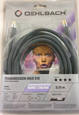 Oehlbach! Transmission Max 510 schwarz 5,10m (2863) m/w Antennenkabel**