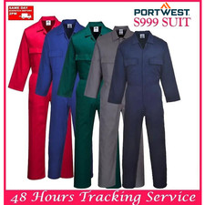 Genuine Portwest S999 Mens Coverall Overall 100%Mechanic Boiler Work Safety Suit
