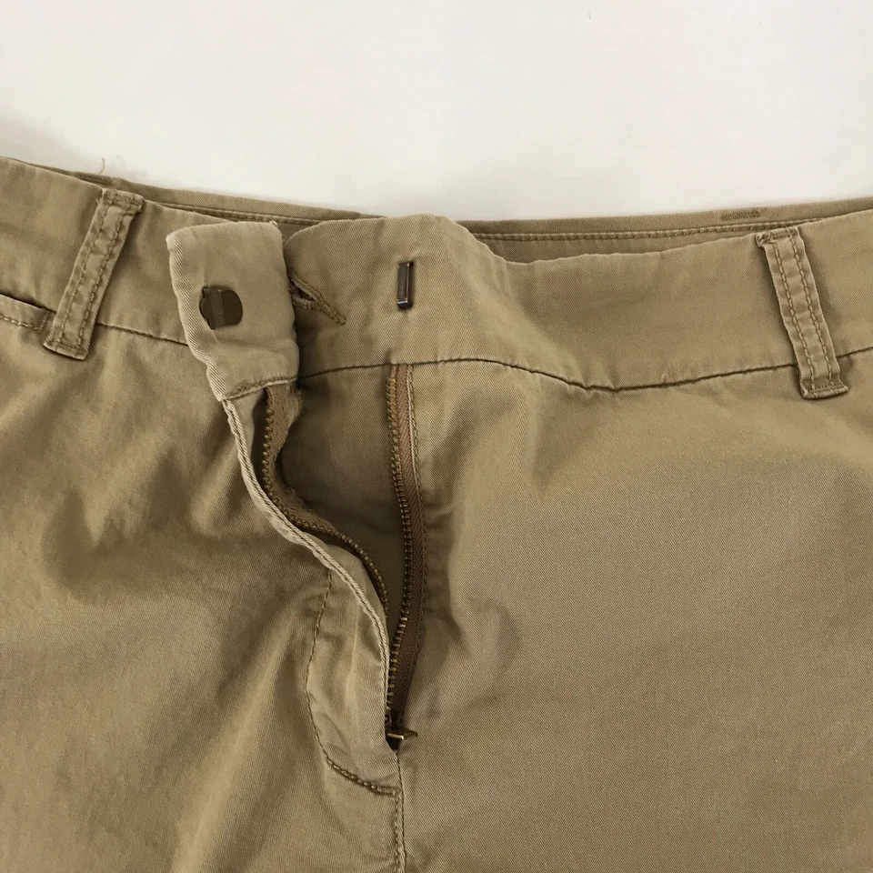 J. Pantalón Corto Chino Crew 4" Elástico Para Mujer Talla 12 Bolsillos Tostados Informal Verano Foto 3 de 4