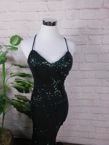 Crystal Doll grün Pailletten Kleid Größe 3 Meerjungfrau Abendkleid Neu mit Etikett - Bild 2 von 12