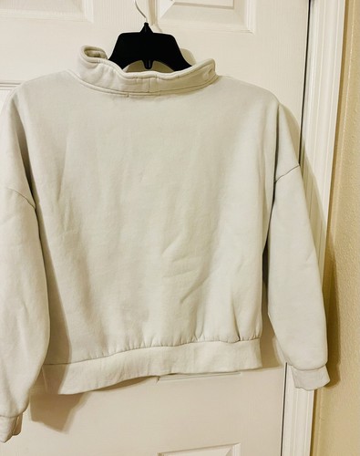 Trendy Queen Women's Sweatshirt Collared Pullover Long Sleeve Size M White - 第 4/6 張圖片
