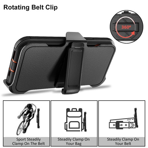 For iPhone 13 14 Pro 12 13 14 Pro Max Shockproof Heavy Duty Case Cover/Belt Clip - Picture 8 of 22