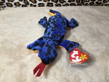 🦎NWT Ty Beanie Baby Lizzie Original Retired 05/11/1995 PVC Pellets🔥