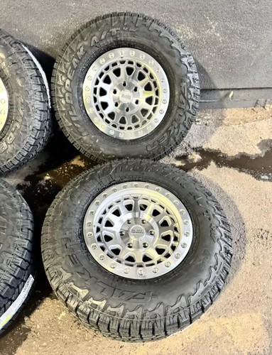17X9 BLACK RHINO PRIMM WHEELS RIMS 33" FALKEN AT4W TIRES Chevy GMC Ram 6X139.7 - Picture 4 of 11