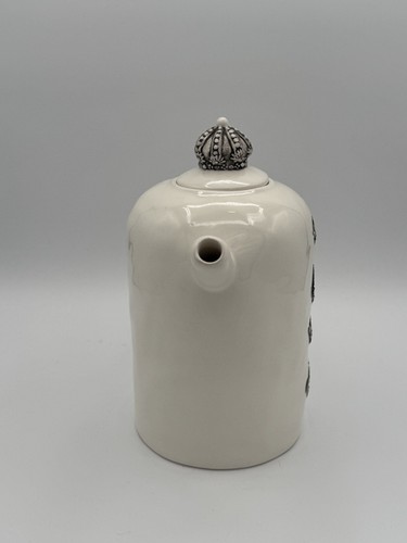 Rae Dunn Artisan Collection Have a Royal Day Crown Teapot Retired - Picture 6 of 11