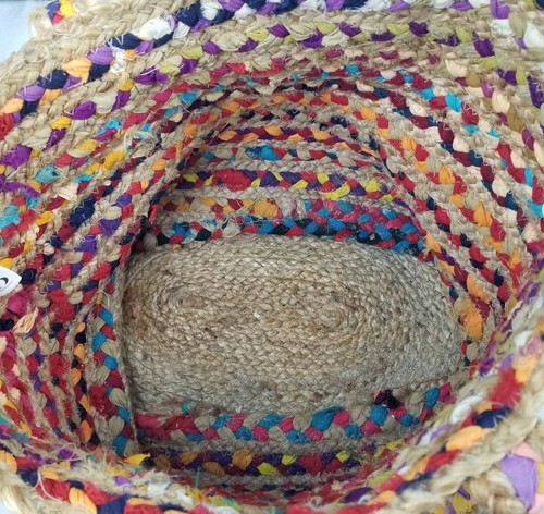 America & Beyond Tote Beach Rainbow Jute Bag Travel Vacation XL Purse Handbag - Picture 5 of 12